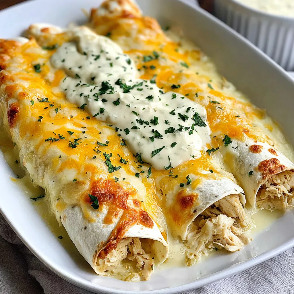 Creamy White Chicken Enchiladas