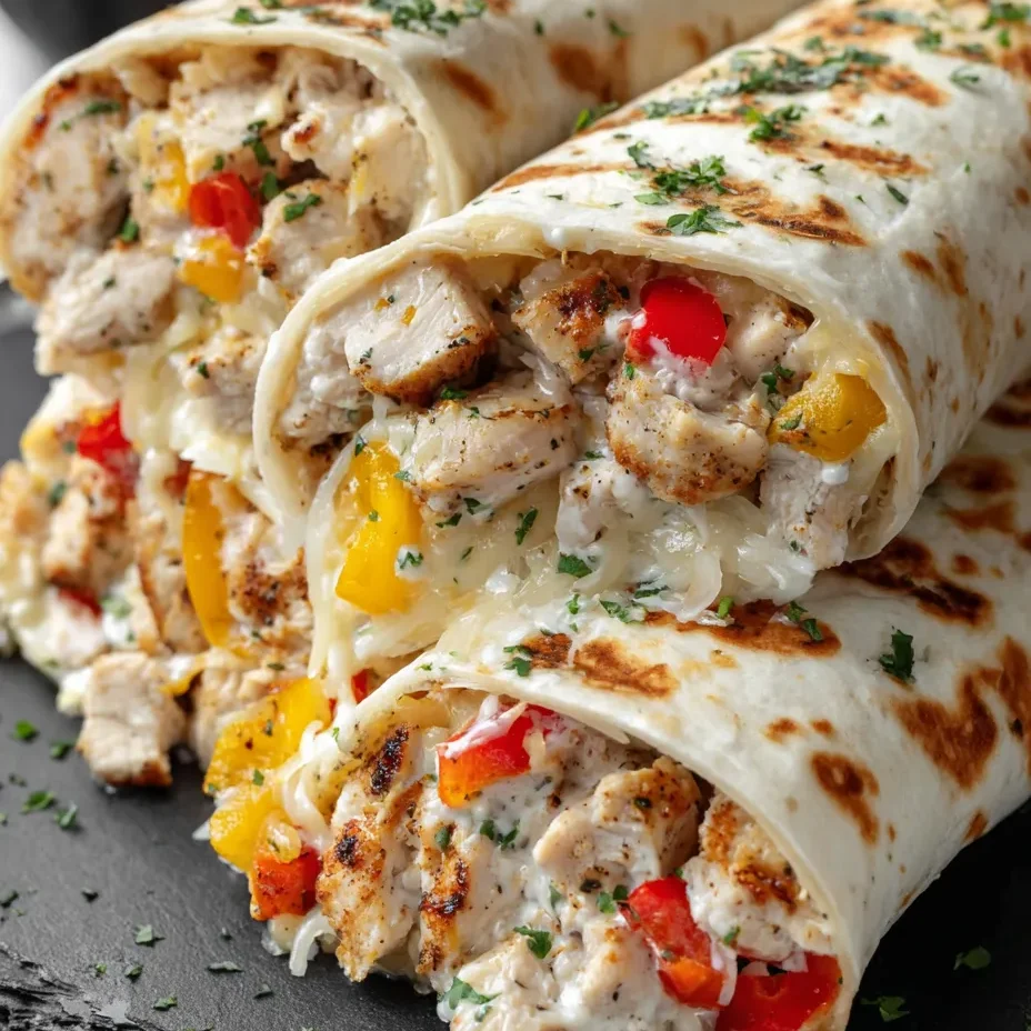 Chicken Bell Pepper Ranch Burritos