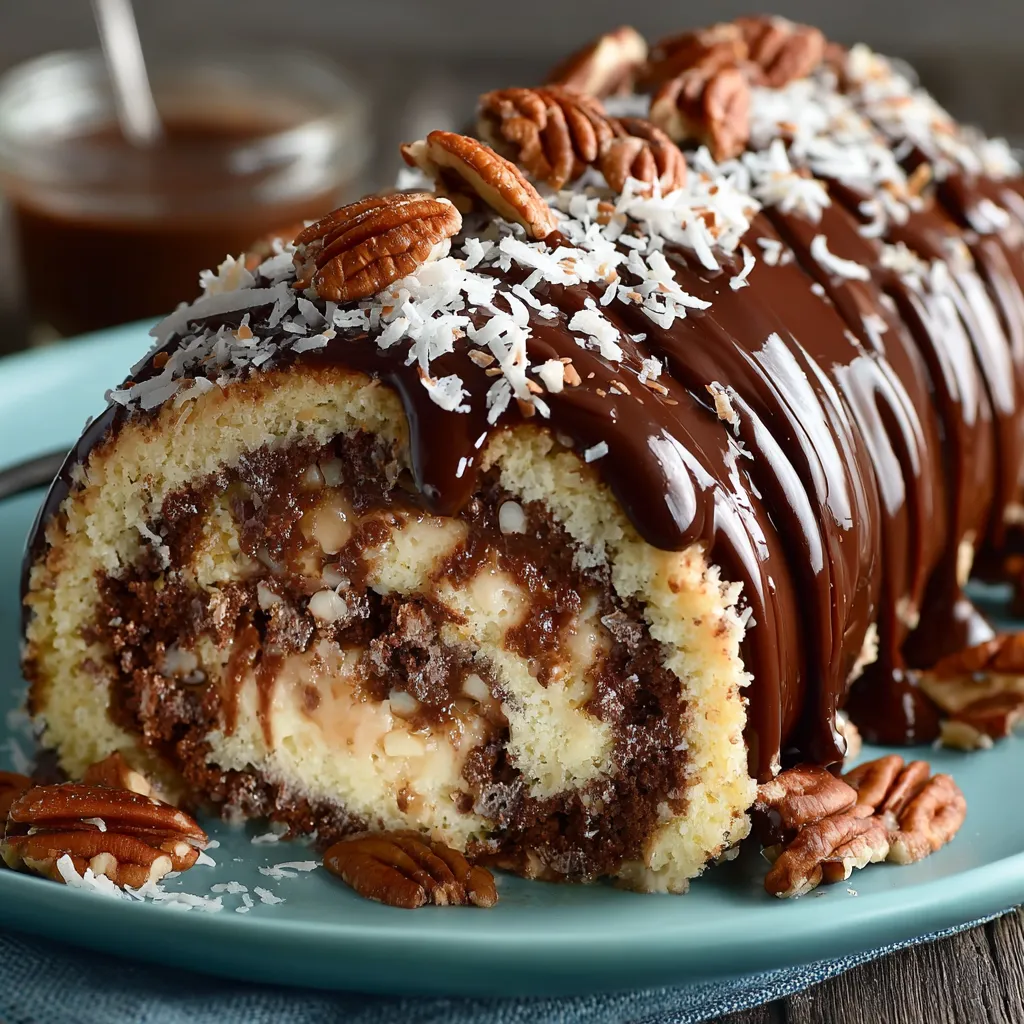 German Chocolate Cake Roll