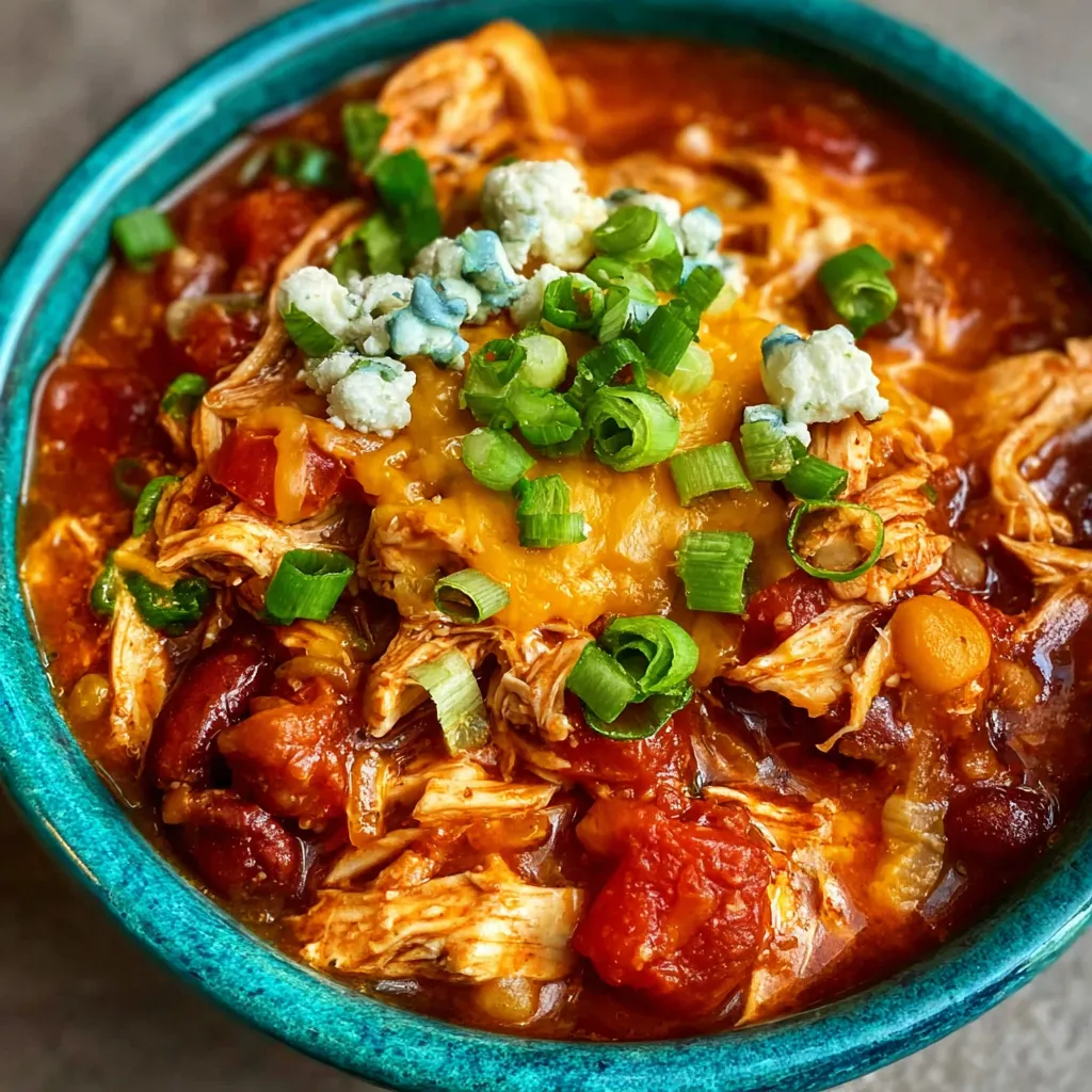 Crockpot Buffalo Chicken Chili