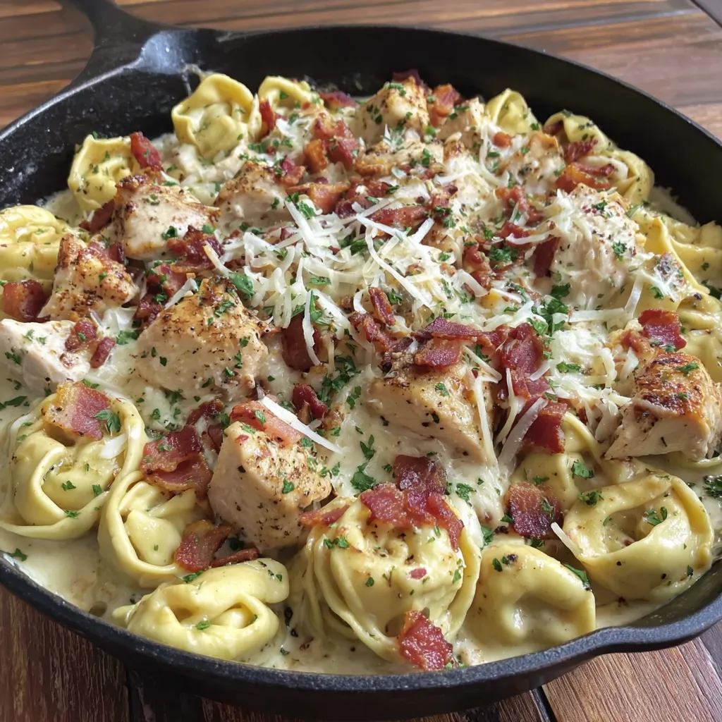 Chicken Alfredo Tortellini Bake