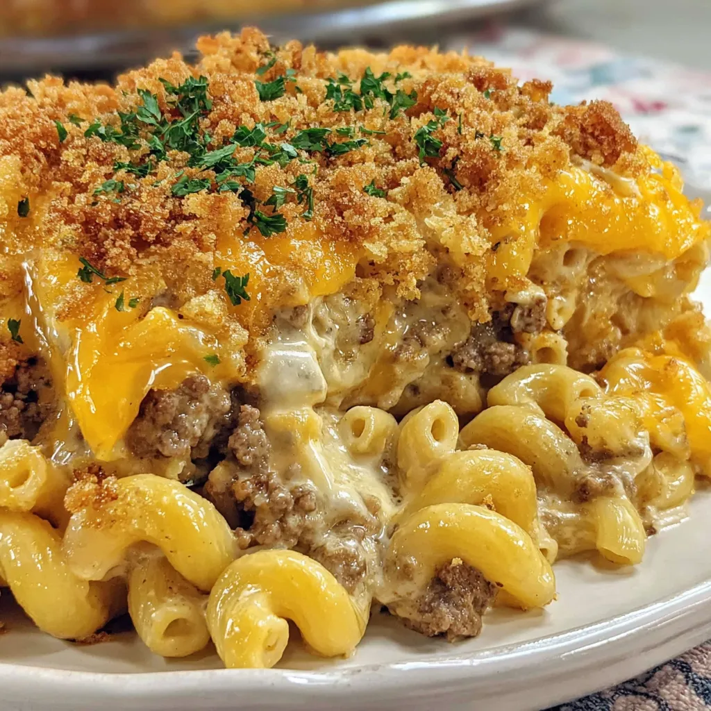 Cheesy Macaroni Hamburger Bake