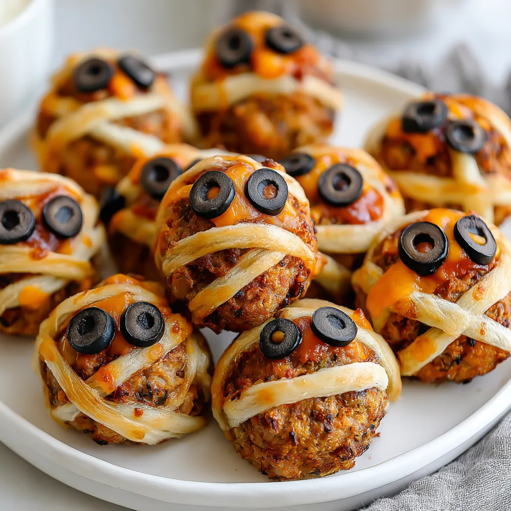 Halloween Mummy Meatballs