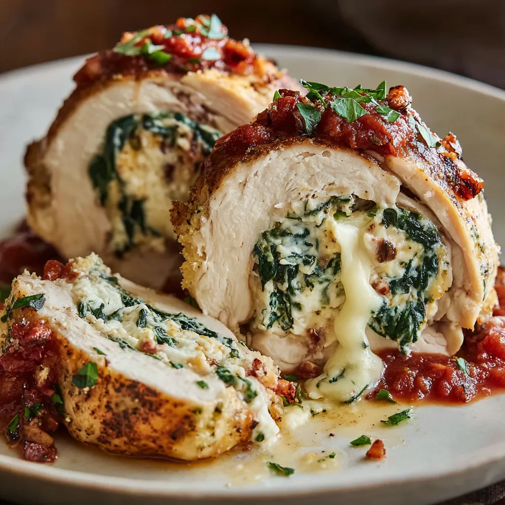 Chicken Spinach Cheese Rollatini