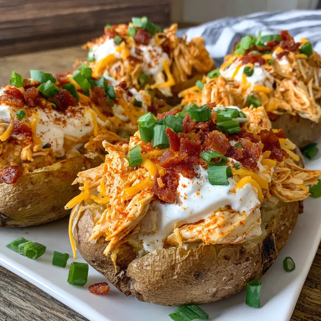 Buffalo Chicken Baked Potatoes