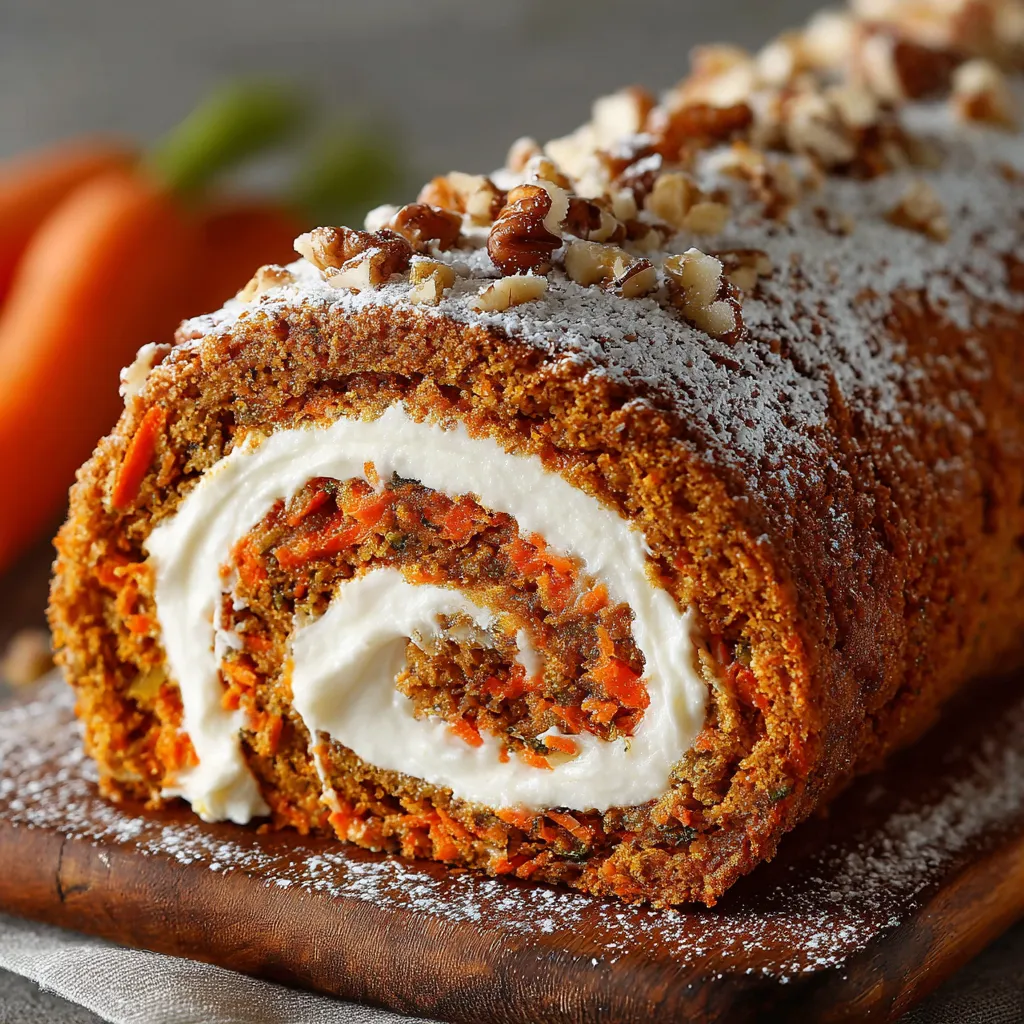 Carrot Cake Roll with Cream Cheese Frosting Filling