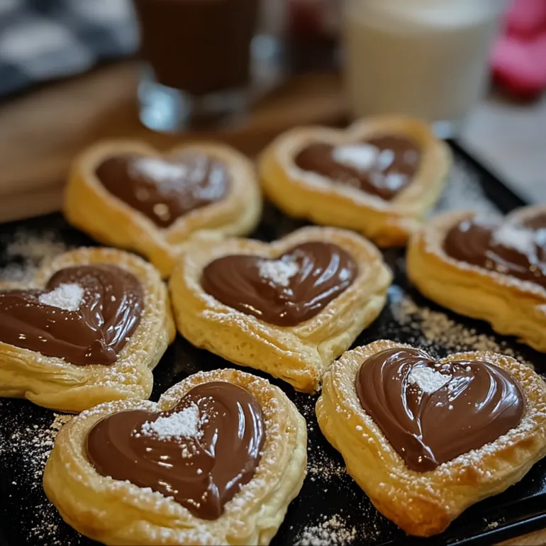 Nutella Puff Pastry Hearts
