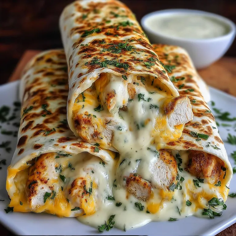 Cheesy Chicken Garlic Wraps