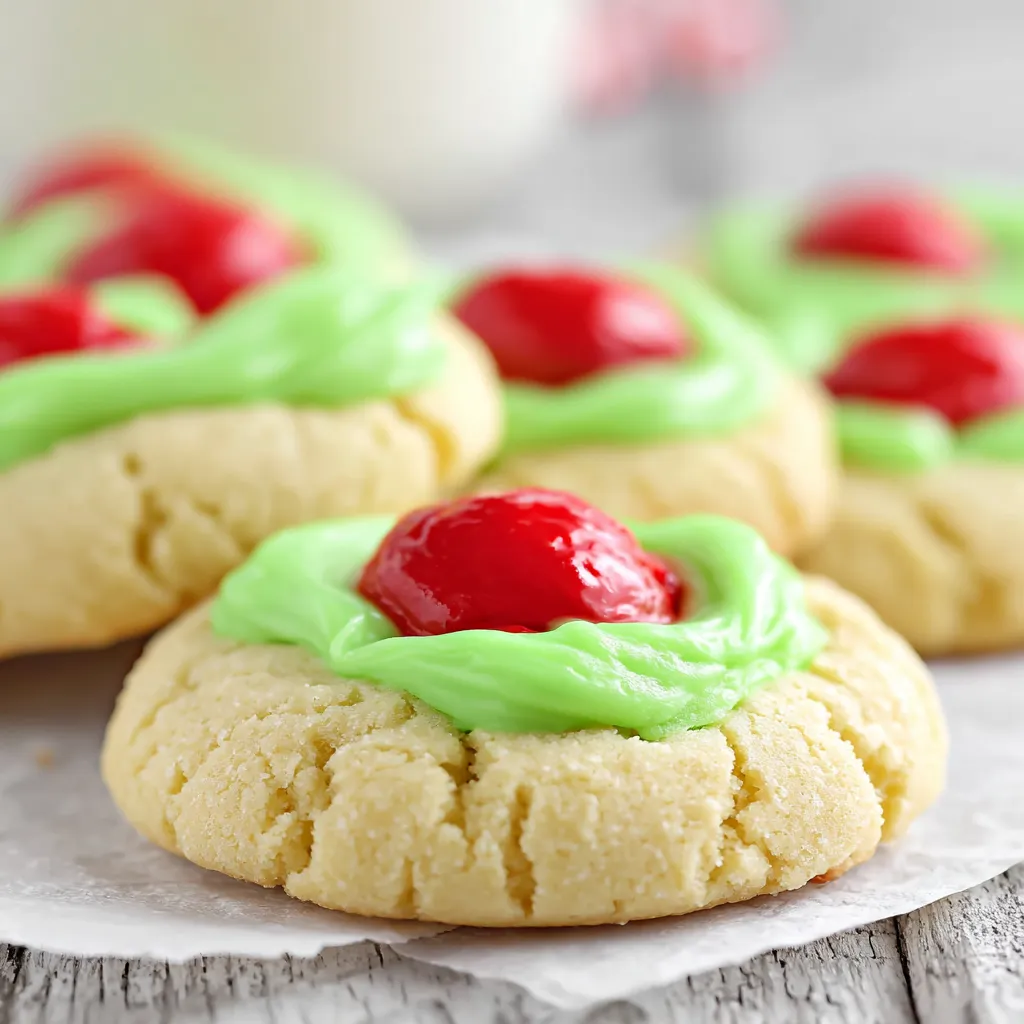 Grinch Thumbprint Cookies