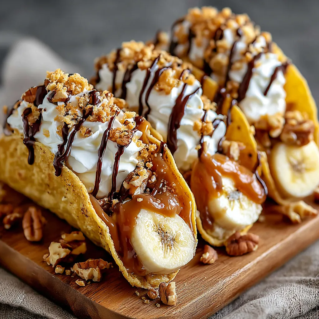 Caramel Banana Nut Tacos