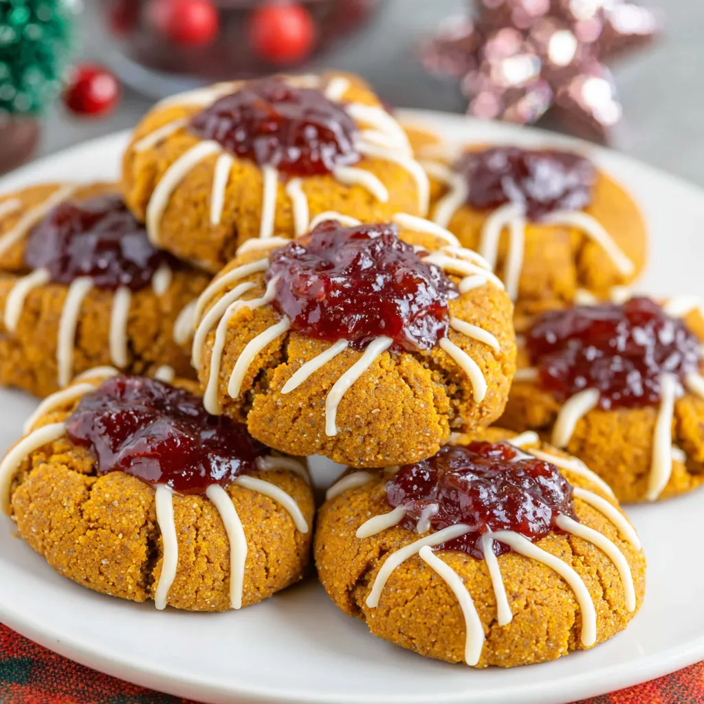 Gingerbread Thumbprint Cookies with Cranberry Sauce
