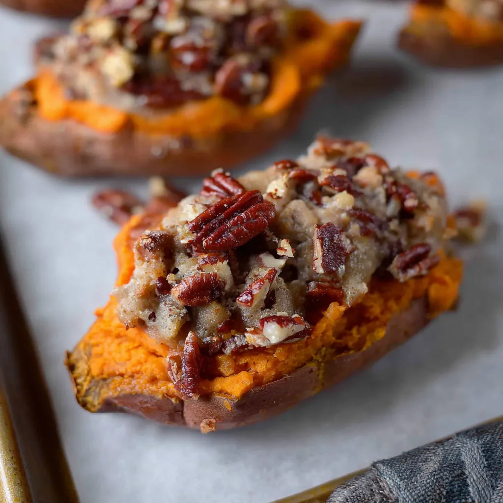 Pecan Pie Twice Baked Sweet Potatoes