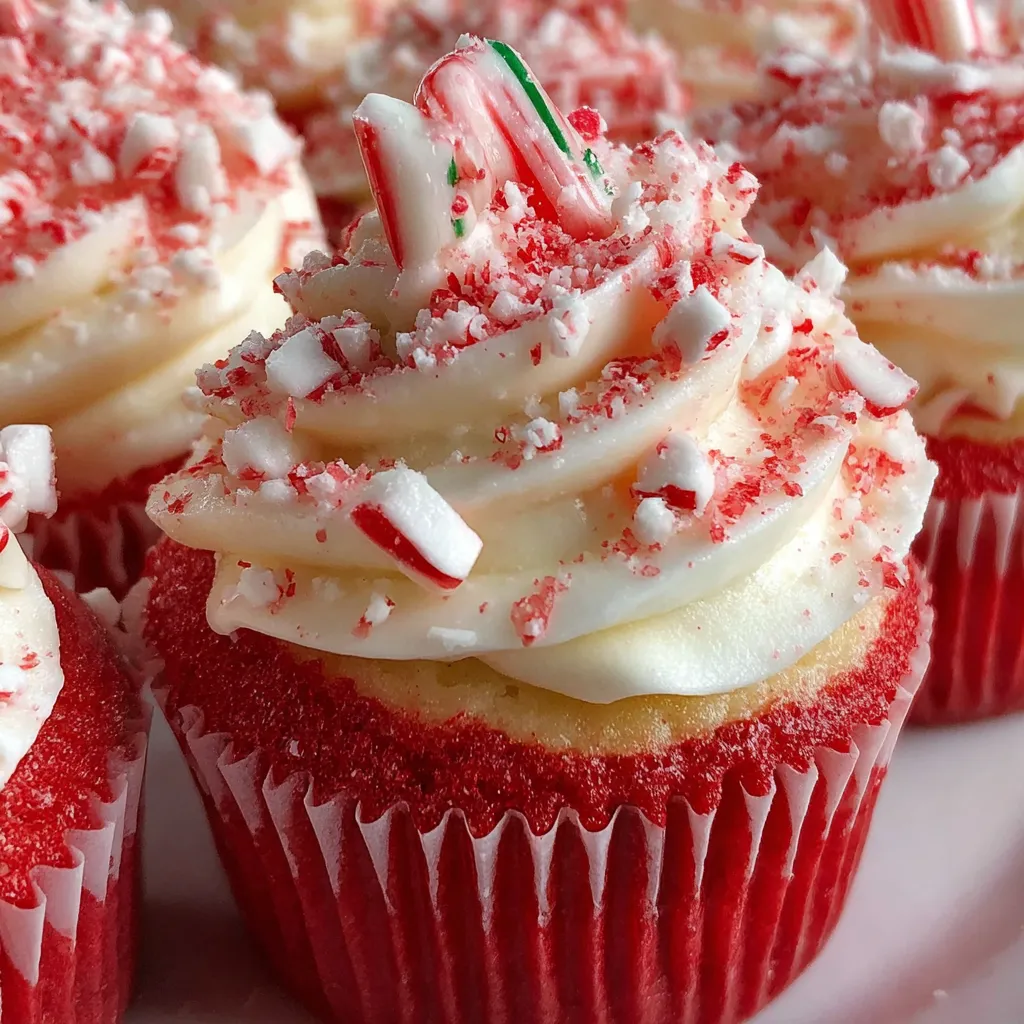 Candy Cane Peppermint Cupcakes