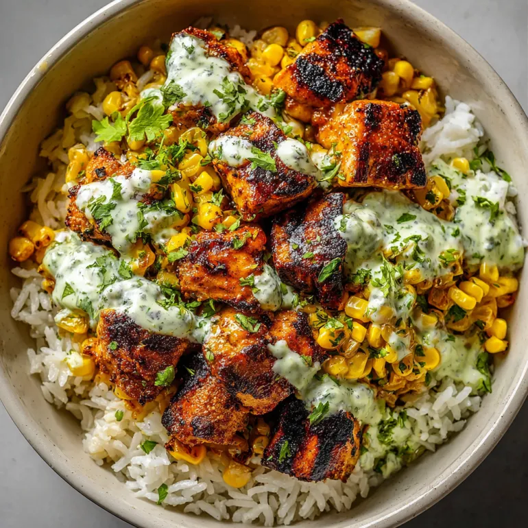 Street Corn Chicken Rice Bowl