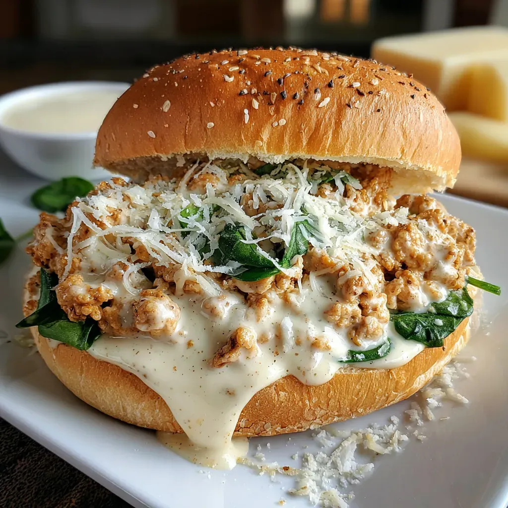 Chicken Alfredo Sloppy Joes