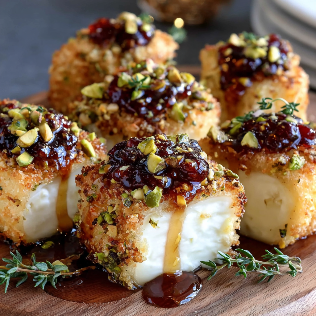 Pistachio Crusted Brie Bites