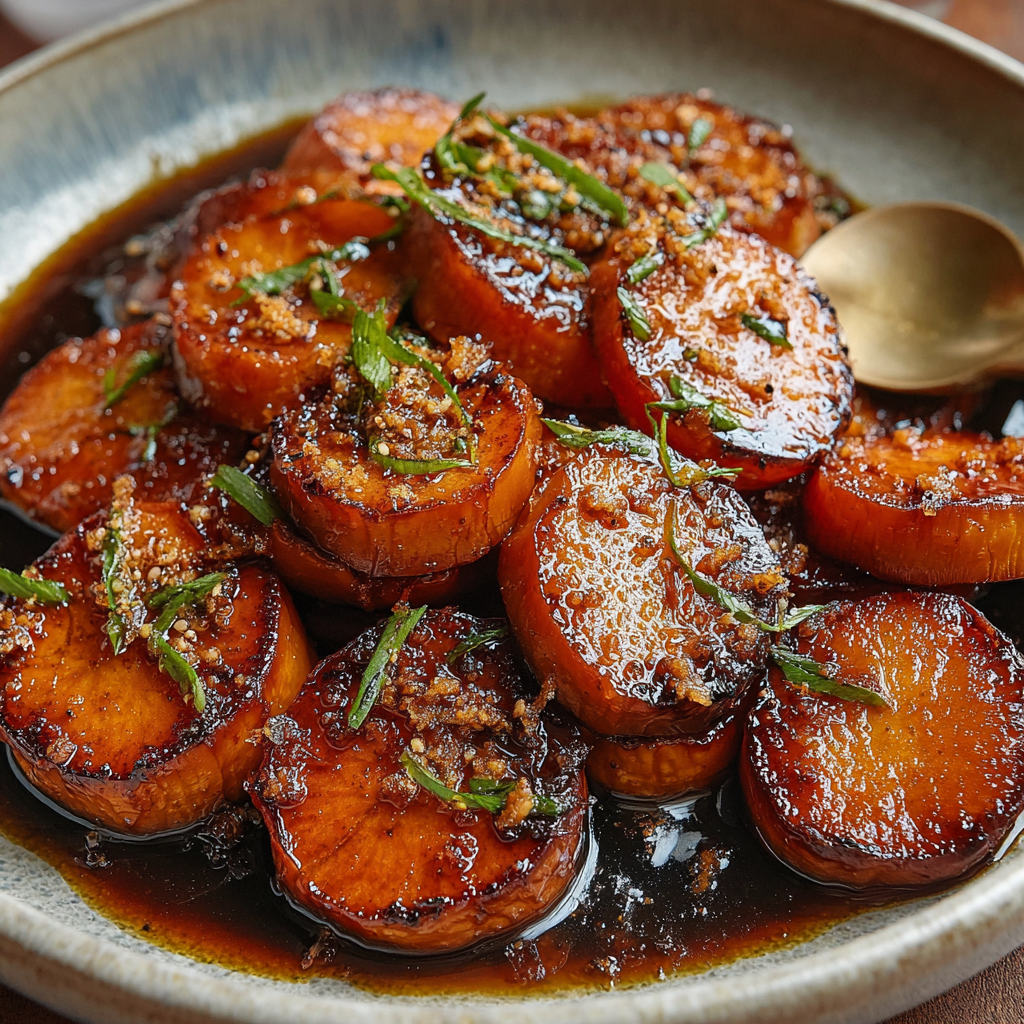 Miso Glazed Melting Sweet Potatoes