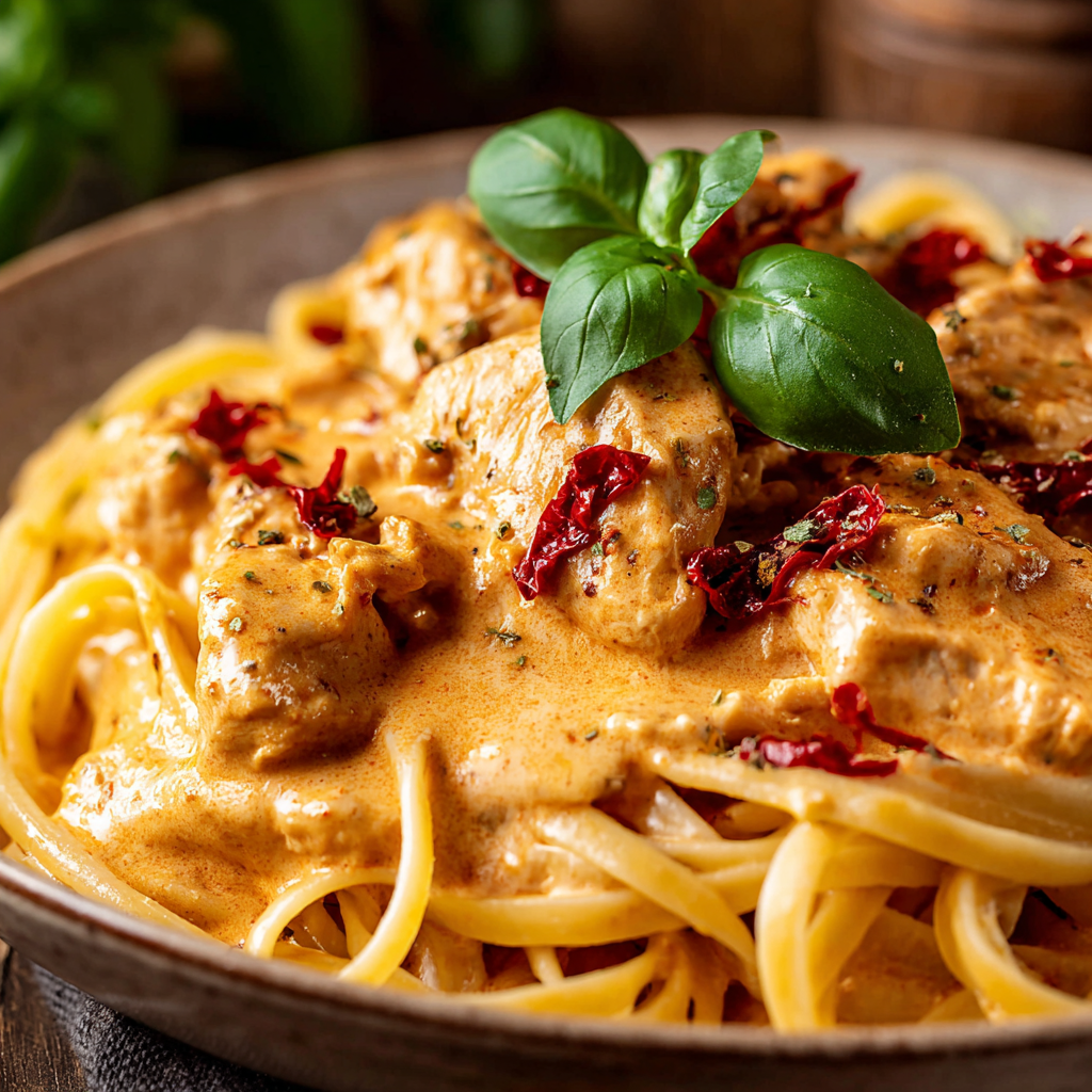 Creamy Spicy Vodka Pasta with Chicken