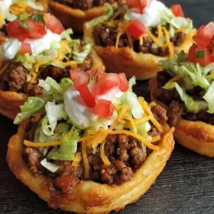 Cheesy Taco Cups Snack Bake