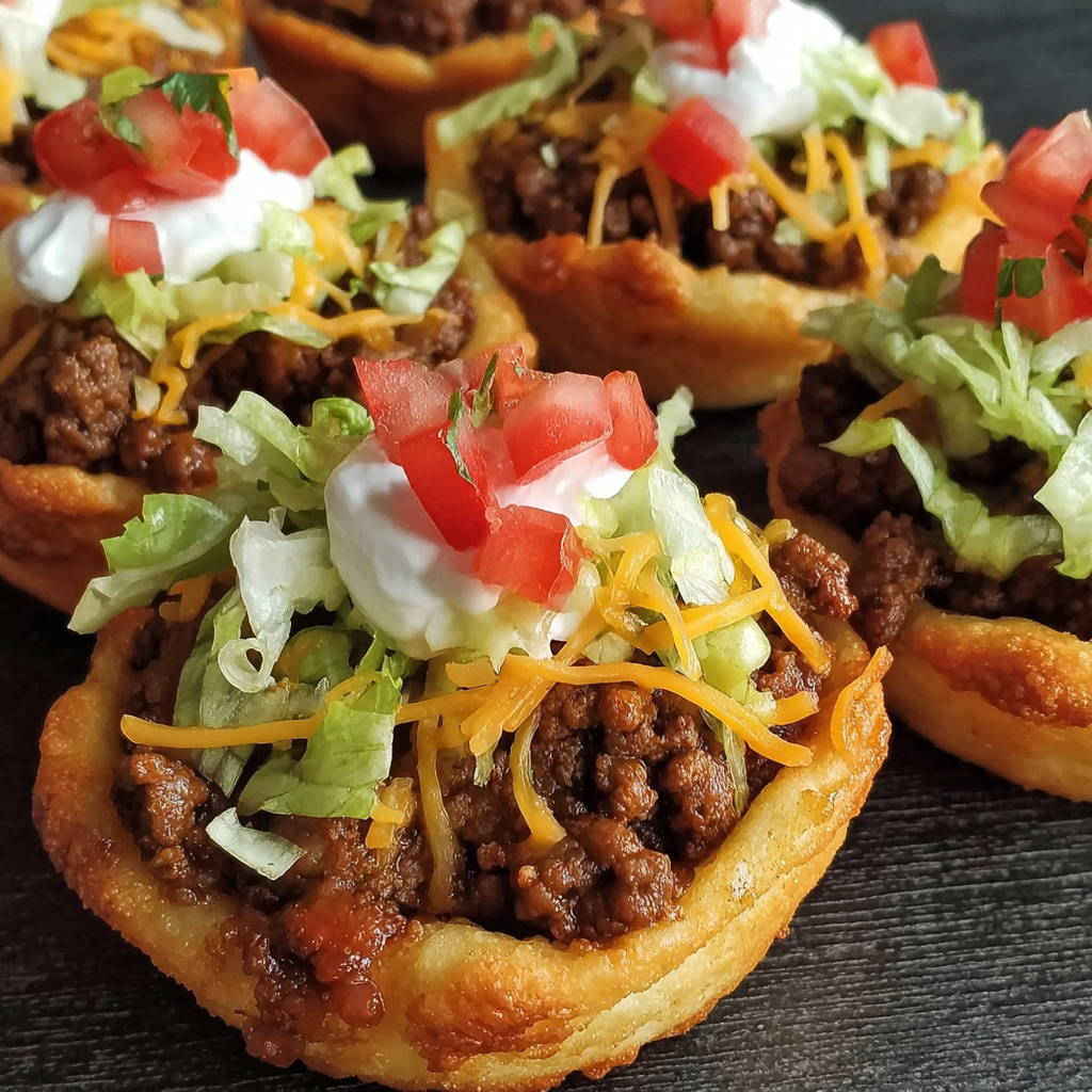 Cheesy Taco Cups Snack Bake