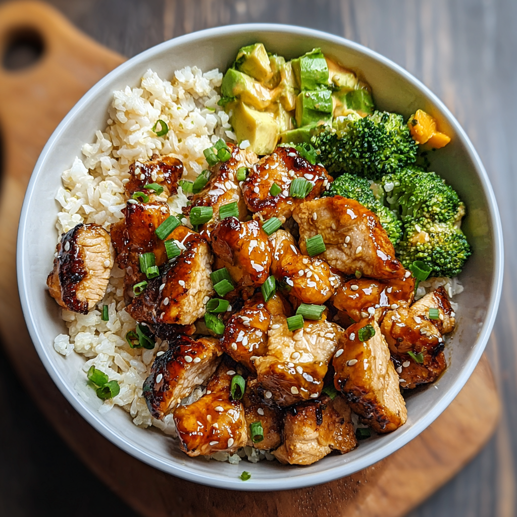Crispy Honey Garlic Chicken Bowls