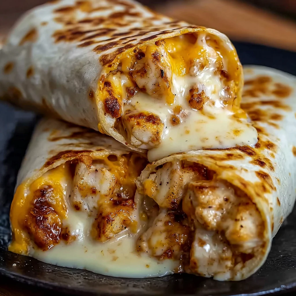 Cheesy Garlic Chicken Wraps