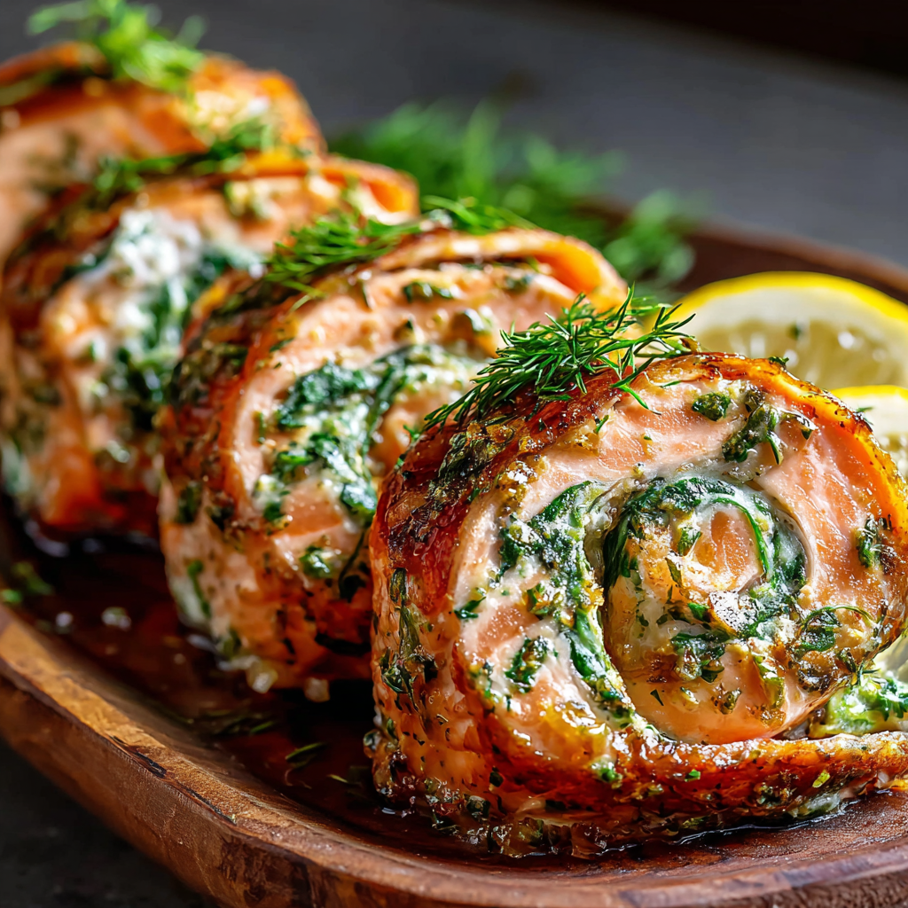 Stuffed Salmon Pinwheels