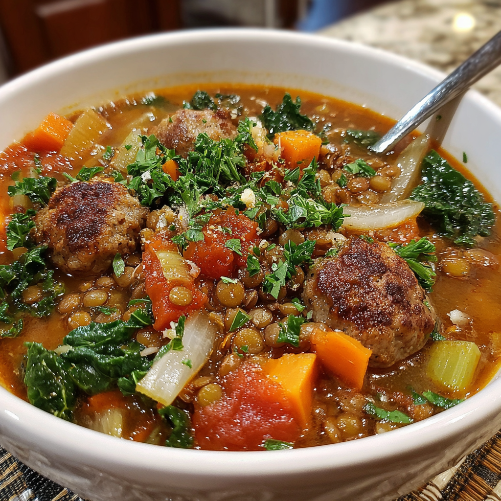 Cozy Sausage & Lentil Soup