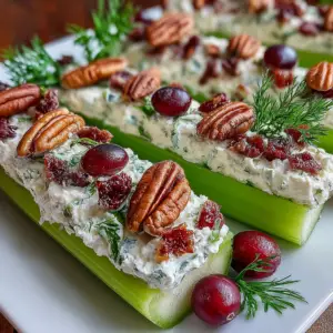 Holiday Cranberry Pecan Celery Boats