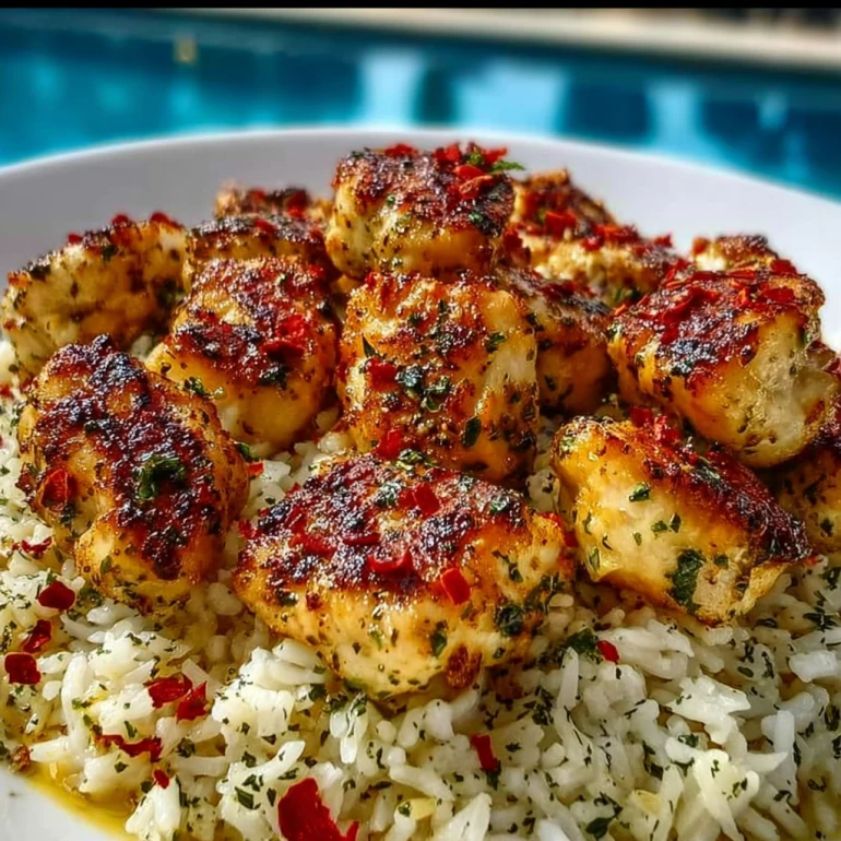 Chicken Scampi with Creamy Garlic Parmesan Rice