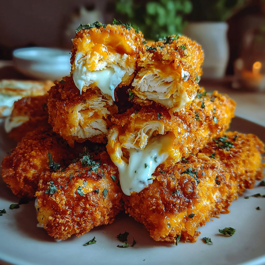 Buffalo Chicken Mozzarella Sticks