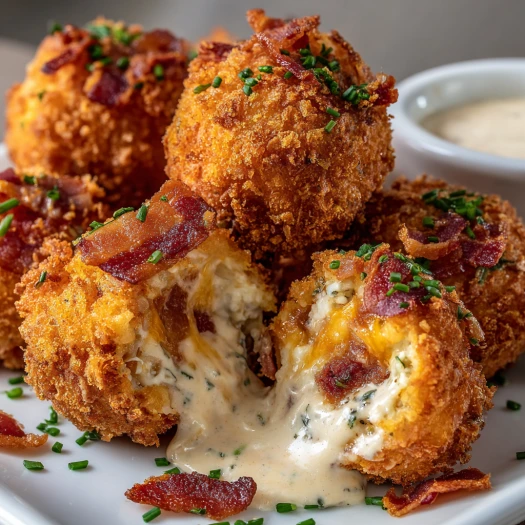 Deep-Fried Ranch Chicken Bacon Cheese Ball Bombs