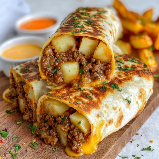 Cheesy Beef Potato Burrito