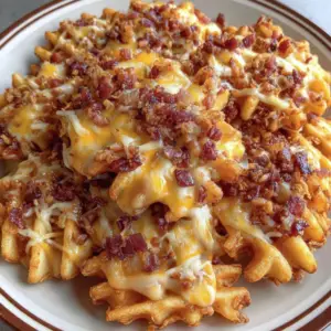 Loaded Waffle Fries with Cheese & Bacon