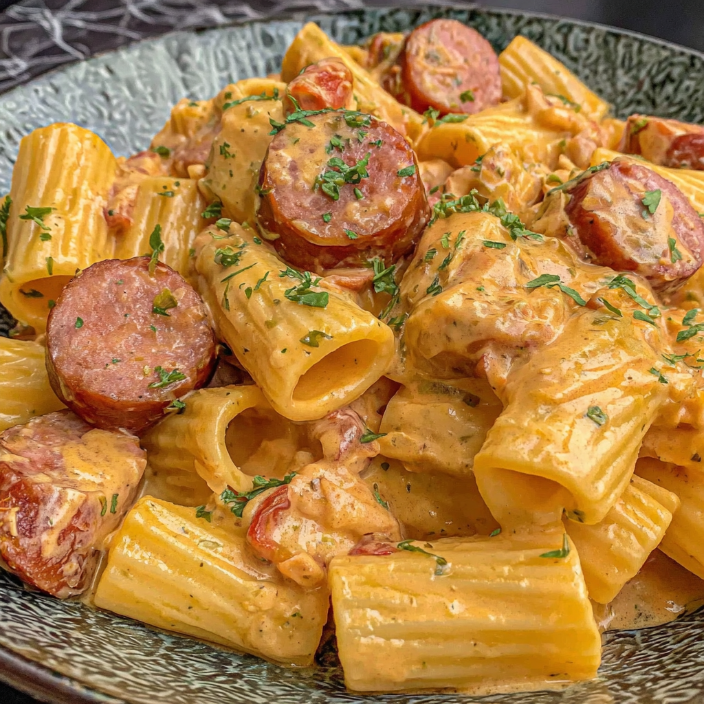 One-Pot Creamy Spicy Cajun Sausage Pasta