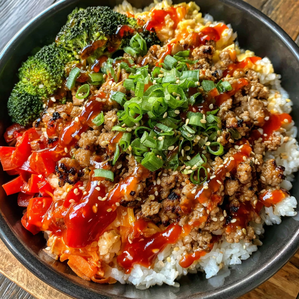 Bang Bang Ground Turkey Rice Bowls