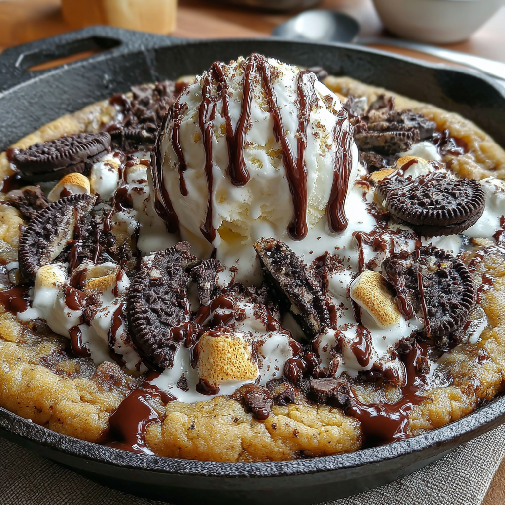Cookies Cream Skillet Cookie