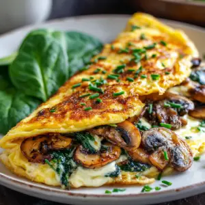 Healthy Spinach Mushroom Omelette