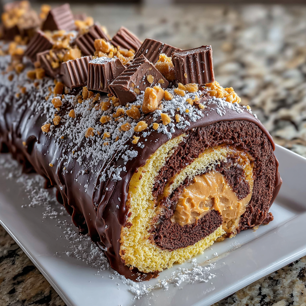 Peanut Butter Cup Chocolate Roll
