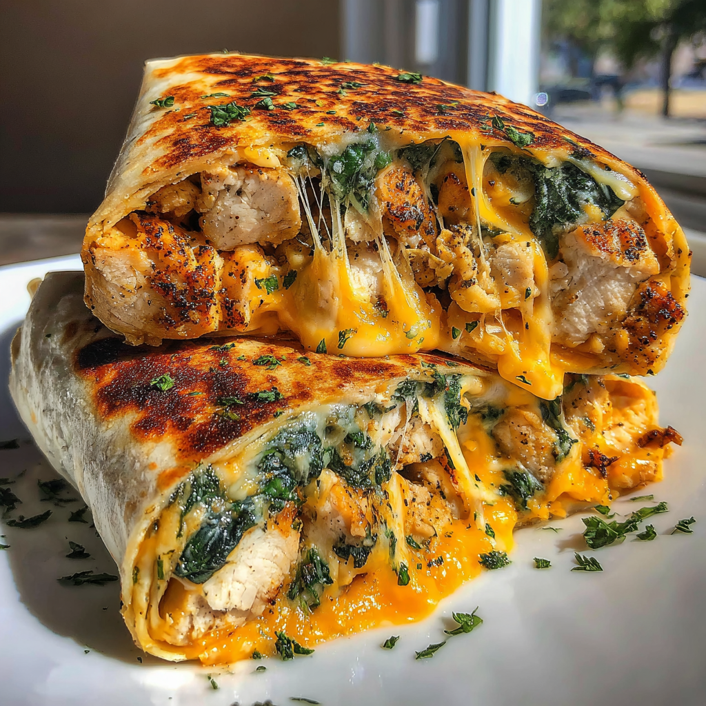 Cheesy Chicken Garlic Wraps