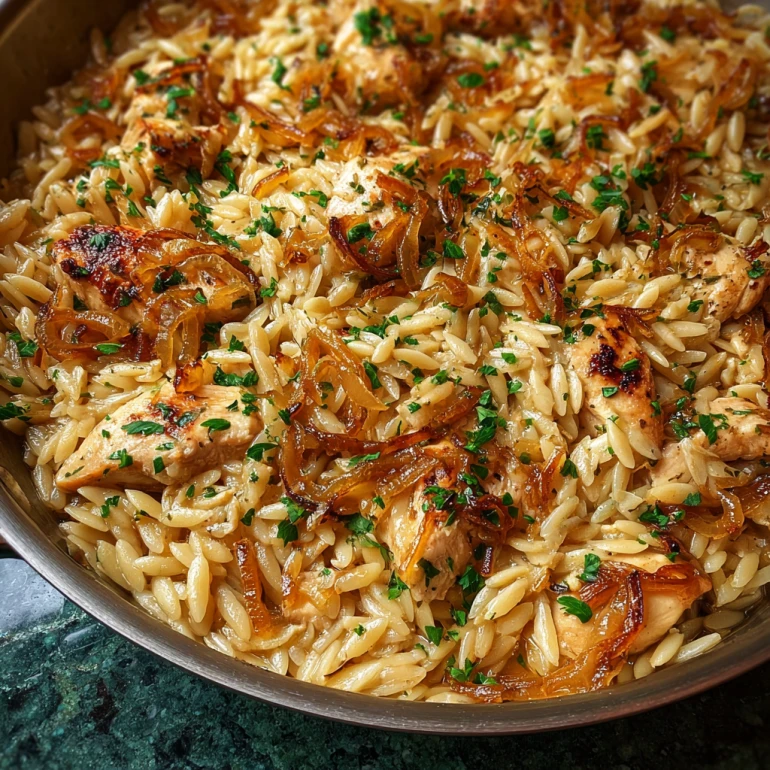 French Onion Chicken Orzo