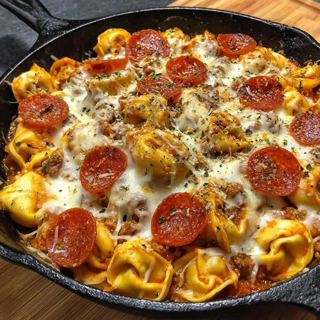 Cheesy Pizza Tortellini Bake