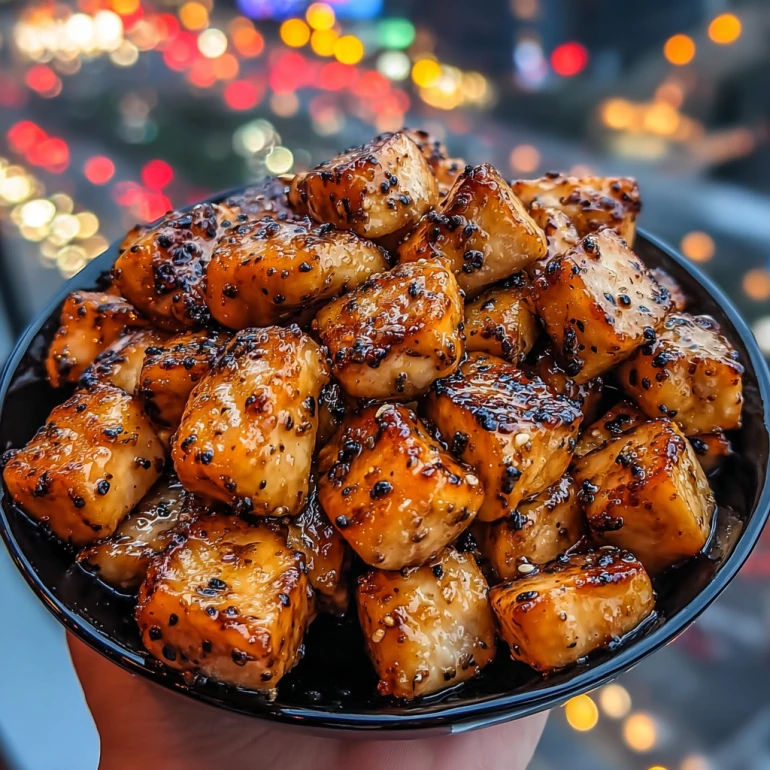 Honey Garlic Chicken Cubes with Soy Glaze