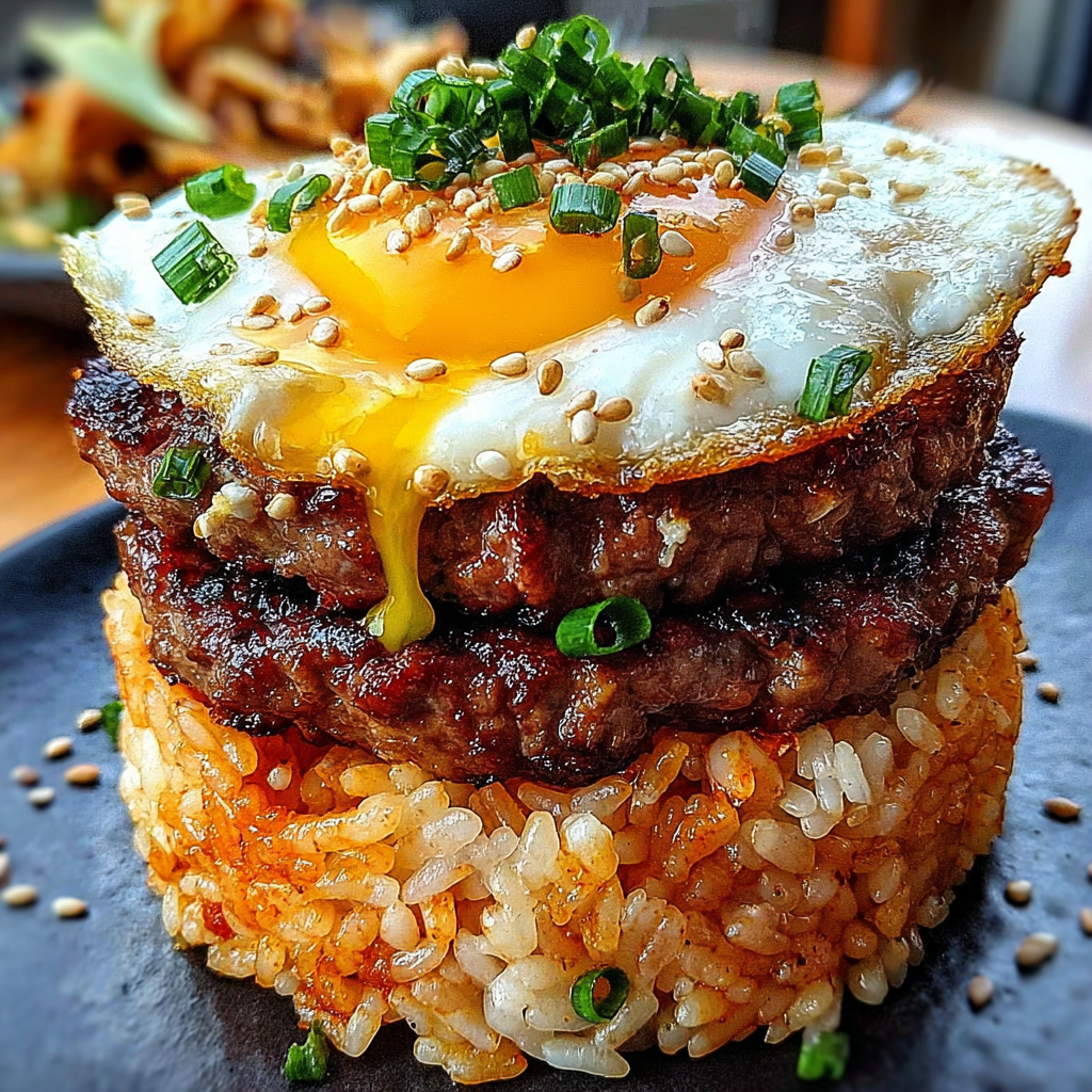 Korean BBQ Beef Rice Stack