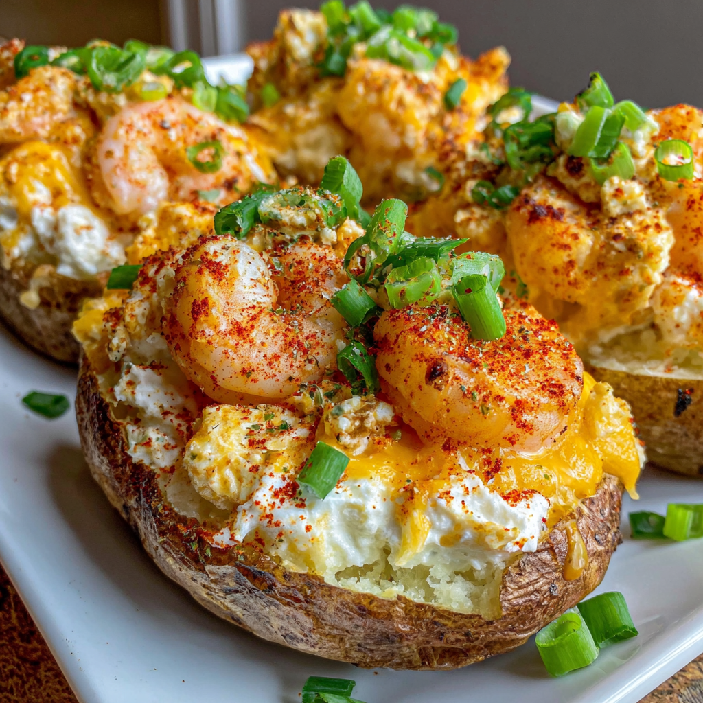 Loaded Cajun Seafood Stuffed Potatoes