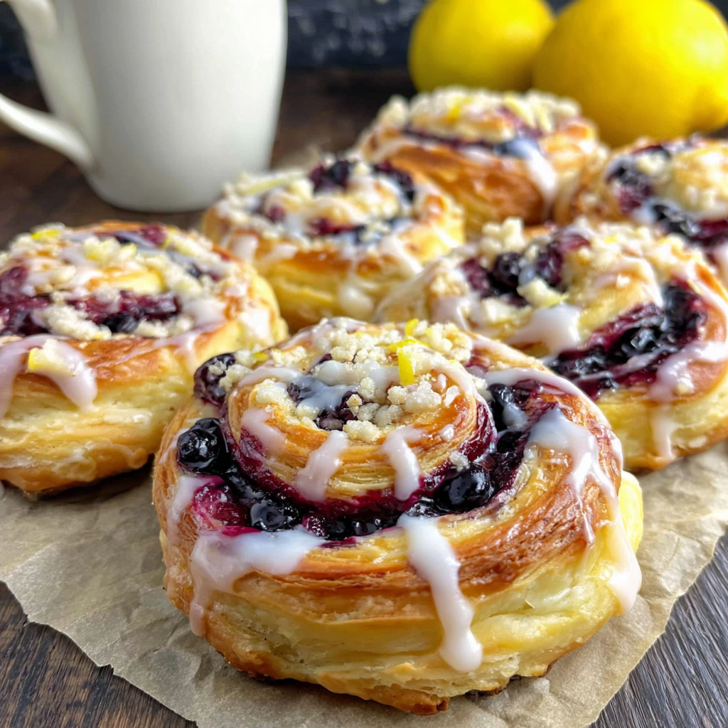 Homemade Blueberry Lemon Danish