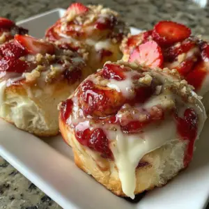 Strawberry Cheesecake Cinnamon Rolls