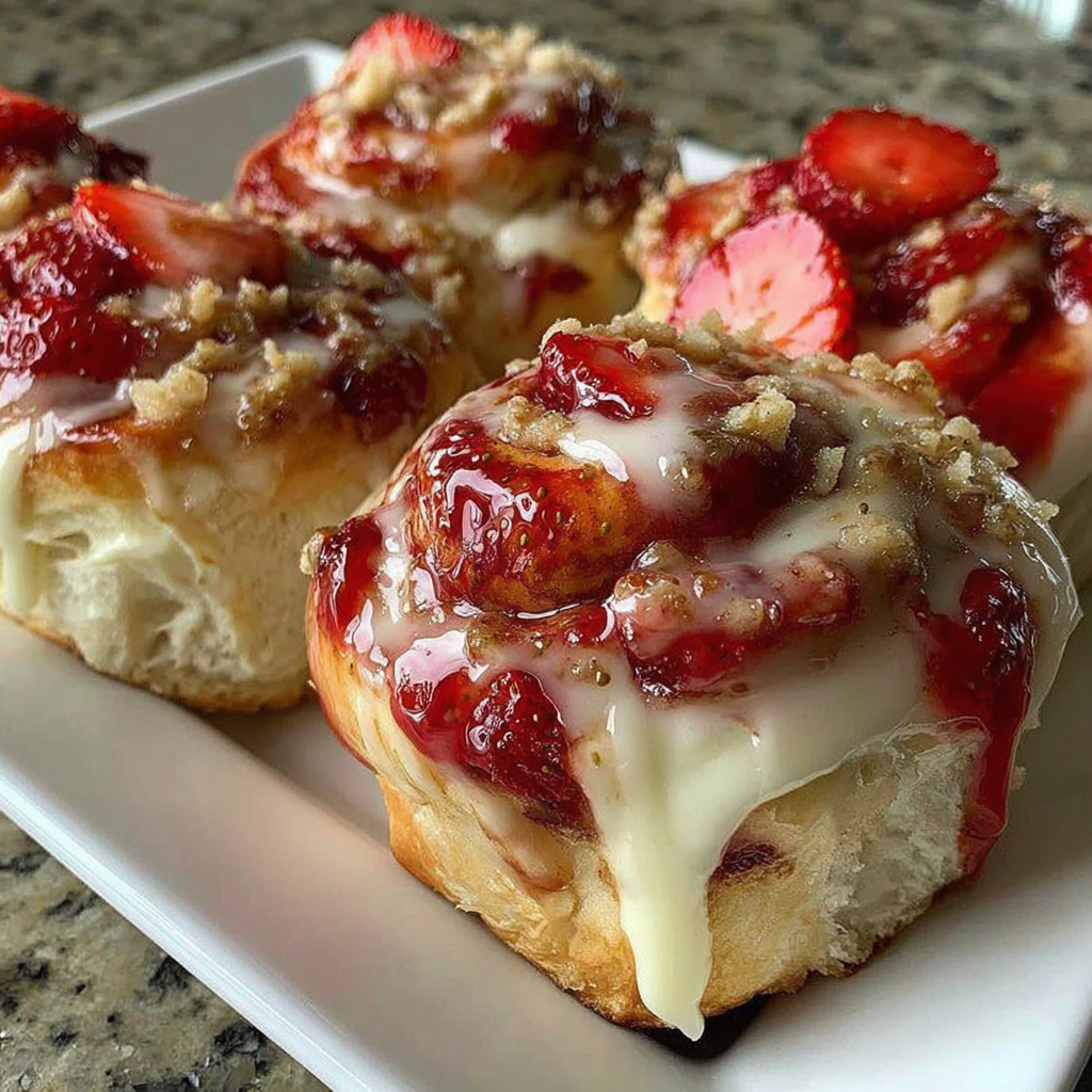 Strawberry Cheesecake Cinnamon Rolls