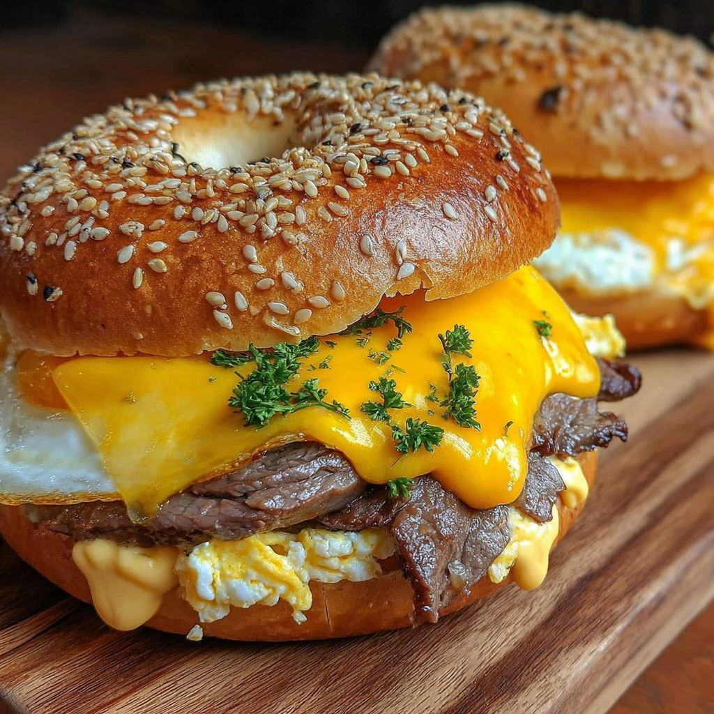Steak Egg Cheese Bagel
