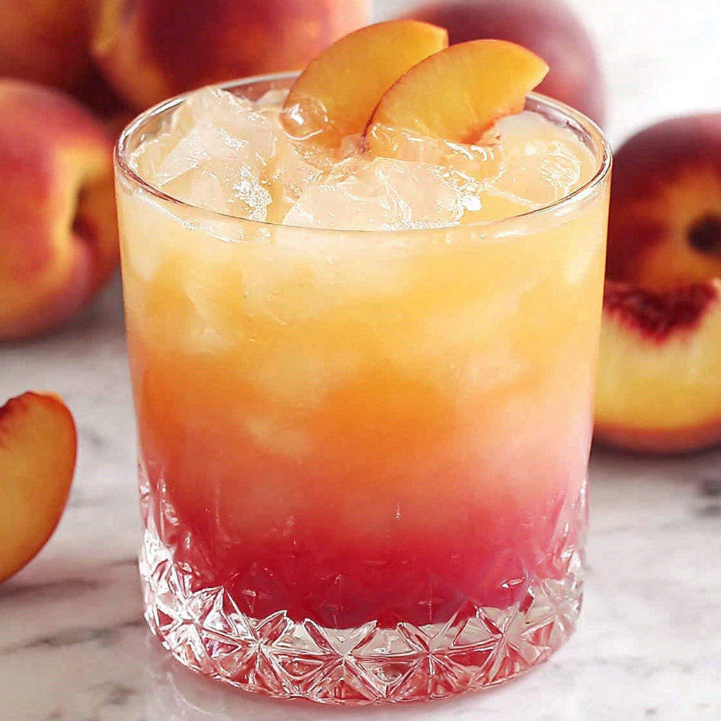 Layered Peach Cocktail